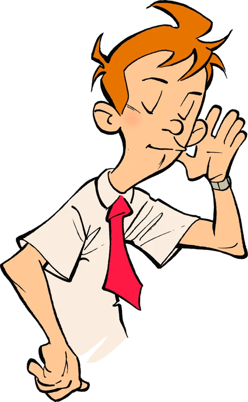 The student listening, hand cupped to his ear
