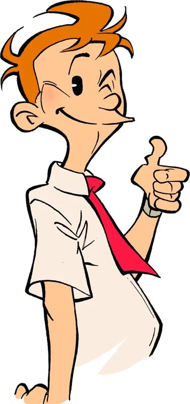 The student, thumbs up